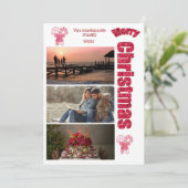 Snoep Vrolijk Kerstfeest & 3 Aangepaste Afbeelding Feestdagenkaart (Staand voorkant)