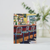 Snoep winkel met Soda Fountain Briefkaart (Staand voorkant)