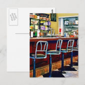 Snoep winkel met Soda Fountain Briefkaart (Voorkant / Achterkant)