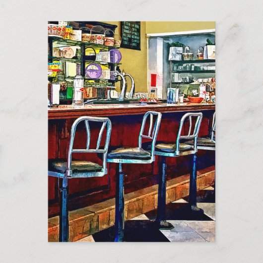 Snoep winkel met Soda Fountain Briefkaart (Voorkant)