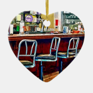 Snoep winkel met Soda Fountain Keramisch Ornament