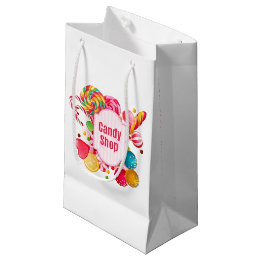 Snoep Winkeltas met cadeaus Klein Cadeauzakje (Voorkant Gekanteld)