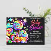 Snoep Wonderland Baby shower Kaart (Staand voorkant)