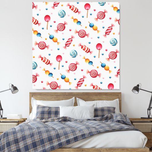 Snoep Wonderland Canvas Afdruk (Insitu (Slaapkamer))