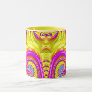 SNOEP ~ Zany 3D ~ Paars Roze Blauw Geel Mok