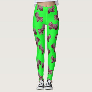 Snoep zwirl Scottie Terrier green background Leggings