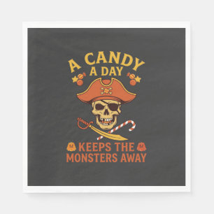 Snoepdag Halloween Piraat Schedelstok Servet