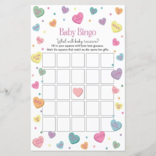 Snoepje Candy Baby Bingo Baby Shower Spel