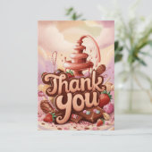 Snoepjes Eenvoudige Chocolade bedankkaart (Staand voorkant)