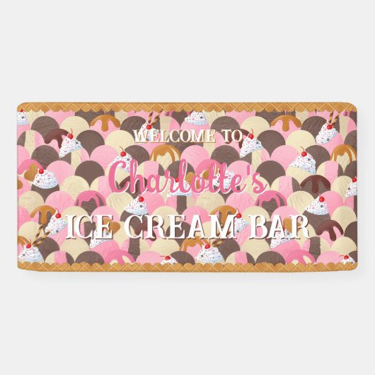 Snoepjes en Sundae Ijs Spandoek (Horizontaal)