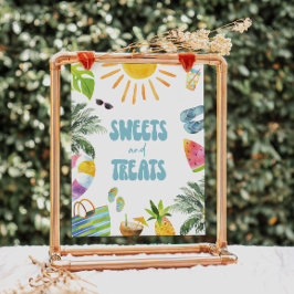 Snoepjes en Treats Pool Party Station Sign Poster