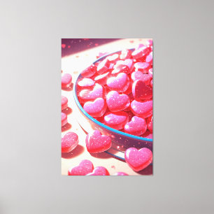 Snoepjes harten uitgerekt canvas Print