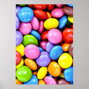 Snoepjes, kleurrijke zoete lekkernijen poster