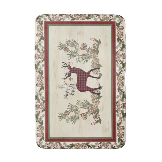 Snoepjes met vrolijk en helder script voor kerstmi badmat (Voorkant Verticaal)