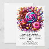 Snoepjes Schattig Candyland Digitale Verjaardag Kaart (Voorkant / Achterkant)