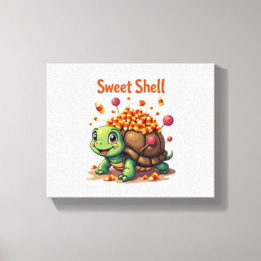 Snoepjes schildpad canvas afdruk (Voorkant)