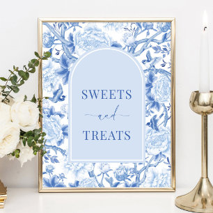 Snoepjes & Traktaties Blauw Witte Chinoiserie Brui Poster