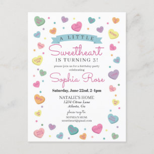 Snoepjes Valentijn Februari Verjaardagsfeestje voo Briefkaart