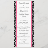 Snoepkaarten voor het bruiloft Hot Pink Monogram D Menu (Achterkant)