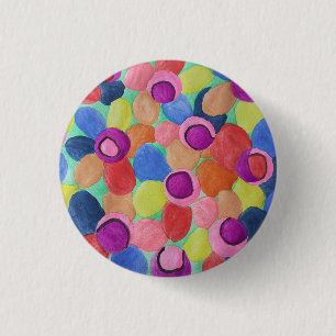 Snoepkleurige Bloemen Badge Ronde Button 3,2 Cm