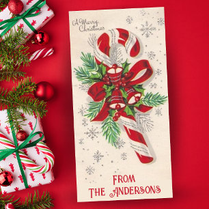  snoepriet en klokken aangepaste kerst feestdagenkaart