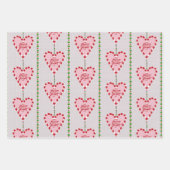 Snoepriet harten en linten cadeau wrap inpakpapier vel (Voorkant)