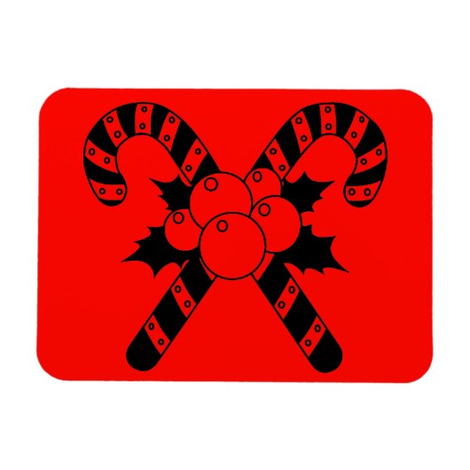 Snoeprietjes en mistletoe zwarte kerst magneet (Horizontaal)