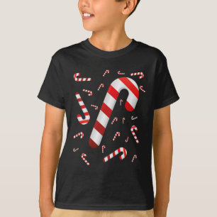 Snoepstok Kerstmis Merry And Bright Rood En Witte T-shirt
