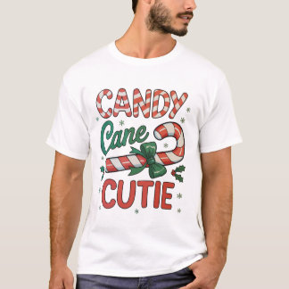 Snoepstok Liefje Kerstman Sneeuwvlokken Kerstmis K T-shirt