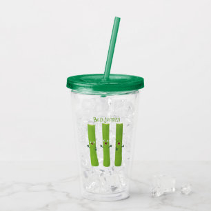 Snoepstokjes trio cartoon groenten acryl drinkbeker