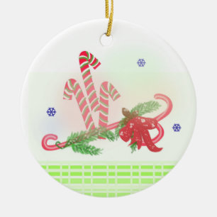 snoepsuikerriet en pijnboomtruien keramisch ornament