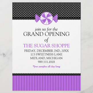 Snoepwinkel Grand Opening Aankondiging Flyers