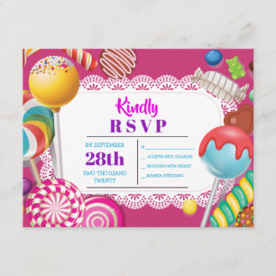 Snoepwinkel RSVP Bat Mitzvah Uitnodiging
