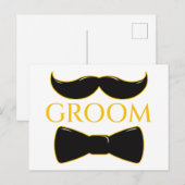 Snoet en vlinderdas voor de bruidegom briefkaart (Voorkant / Achterkant)