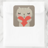 Snoezelkonijn met liefde vierkante sticker (Tas)