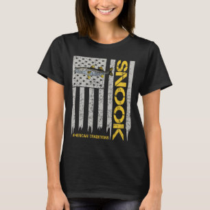 Snook Visser - Vintage Stijl Amerikaanse Vlag Snoo T-shirt