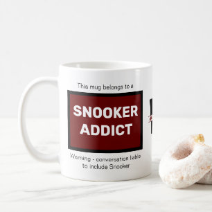 Snooker Addict Voeg Jouw naam Monogram Initiaal to Koffiemok