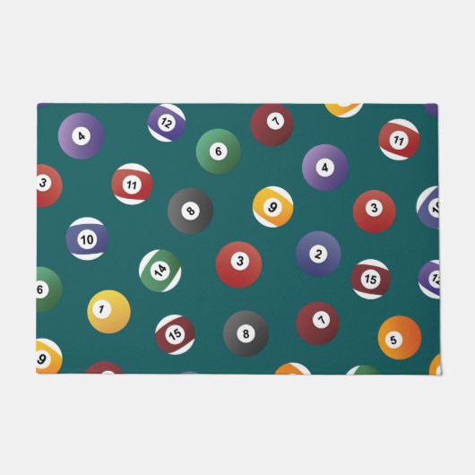 Snooker Ball Pattern, Billiard Player Gifts Deurmat (Voorkant)
