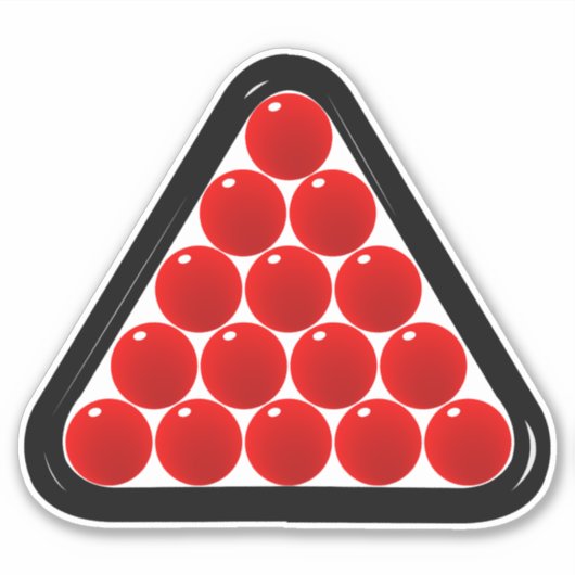 Snooker Ballen in Driehoek Sticker (Voorkant)