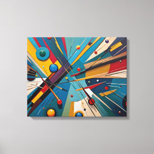 Snooker Balls - Kleurrijk Abstract olieverfschilde Canvas Afdruk