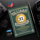 Snooker Invitation Pool Anniversaire Fête Billard 