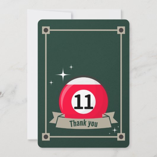 Snooker Invitation Pool Anniversaire Fête Billard  (Dos)