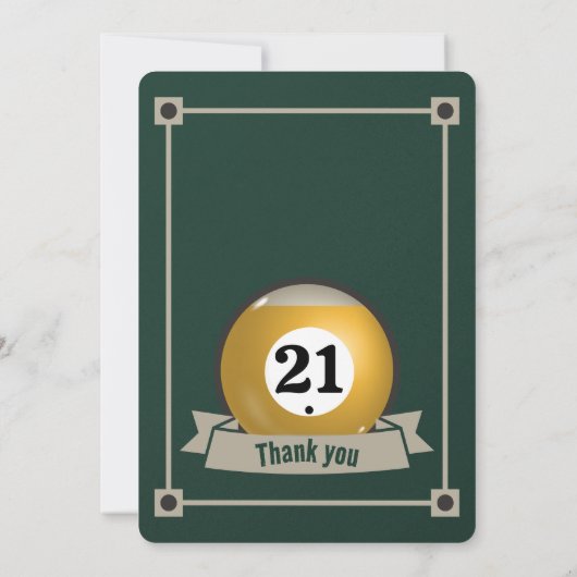 Snooker Invitation Pool Anniversaire Fête Billard  (Dos)