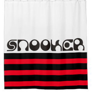 SNOOKER modern lettertype + uw ideeën Douchegordijn