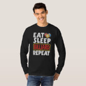 Snooker Player Pool Eat Sleep Billiard Repeat T-shirt (Voorkant volledig)