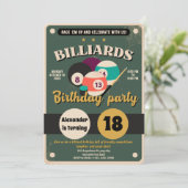 Snooker Pool Anniversaire Fête Invitation Billard (Debout devant)