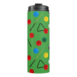 Snooker speler, biljart tafel thermosbeker