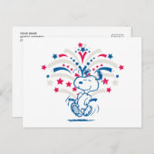 Snoopy 4 juli Dance Briefkaart (Voorkant / Achterkant)