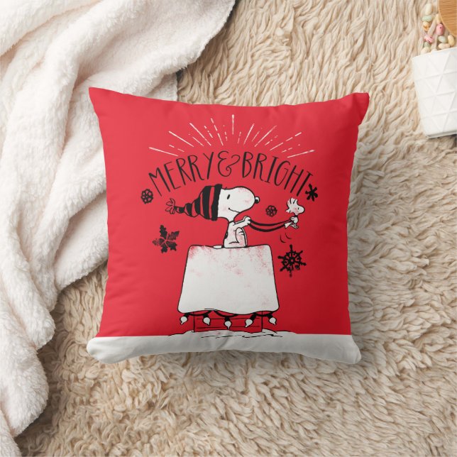 Snoopy and Woodstock - Merry & Bright Kussen (Deken)