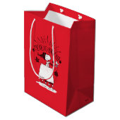 Snoopy and Woodstock - Merry & Bright Medium Cadeauzakje (Achterkant Gekanteld)